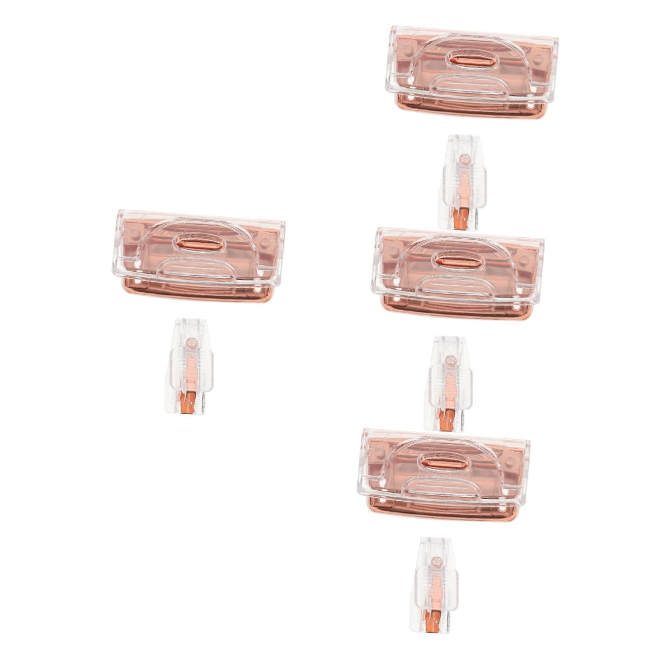TEHAUX 4sätze Bürobedarf Ergonomischer Puncher Und Heftklammerentferner Roségold Transparentes Design Für Präzise Anwendungen Im Homeoffice Oder Büro