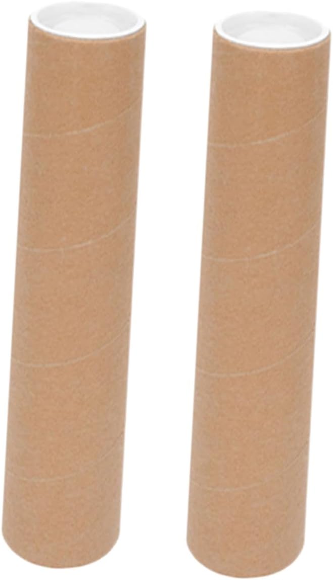 Heavy Duty Mailing Tubes 2pcs End Caps 2 Inch x 15 Inch File Storage Management Art Print Tube for Shipping