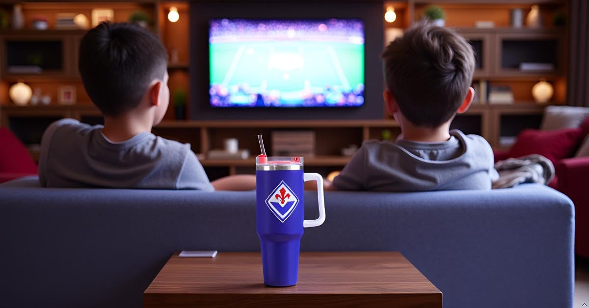 Only4fan S.r.l. Tazza termica grande in acciaio doppia parete 850ml ACF Fiorentina prodotto ufficiale