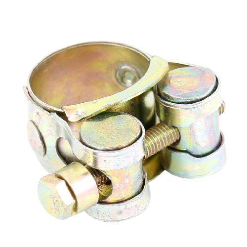 Aexit 23mm to Hose Clamps 25mm Pipe Hose Clamp Clip Fastener Ratcheting Hose Clamps Brass Tone