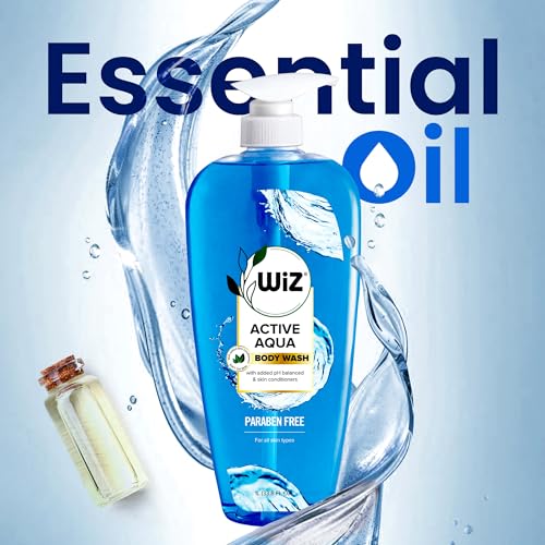 Image of wiz LIQUID SOAP Wiz Body Wash Active Aqua - 5L Refill Pack|Shower Gel For A Cool,Refreshing&Cleanse|Enriched With Skin Conditioners&Glycerine|Paraben-Free Formula|Soft,Glowing&Hydrated Skin