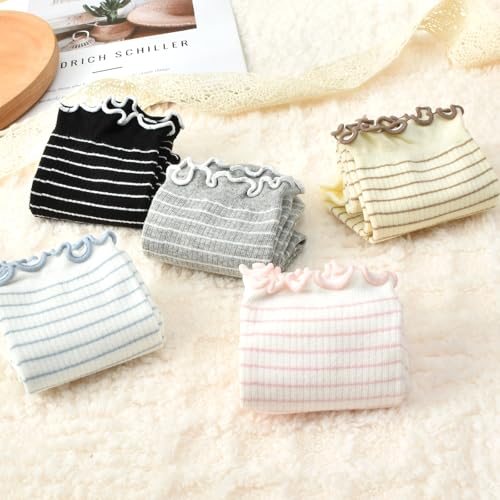 Women Striped Socks, Cute Ankle Calf Sock for Women Cotton Knit Size 5-9, Medium Casual Women’s Novelty Socks4