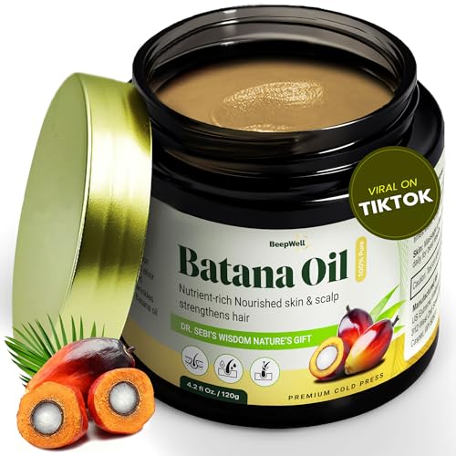 BeepWell Batana Oil for Hair Growth - Dr. Sebi Pure Batana Oil from Honduras- Unrefined Raw Hair Oil Prevents Hair Loss - Natural Organic Hair Oil for Men & Women, 4.2fl oz (Pack of 1)