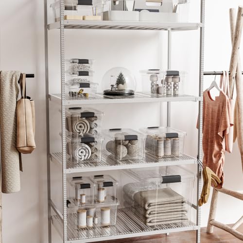 Image of Superio Clear Storage Boxes with Lids, 49 Quart Plastic Container Bins for Organizing, Stackable Crates, BPA Free, Non Toxic, Odor Free, Organizers for Home, Office and Dorm, 4 Pack