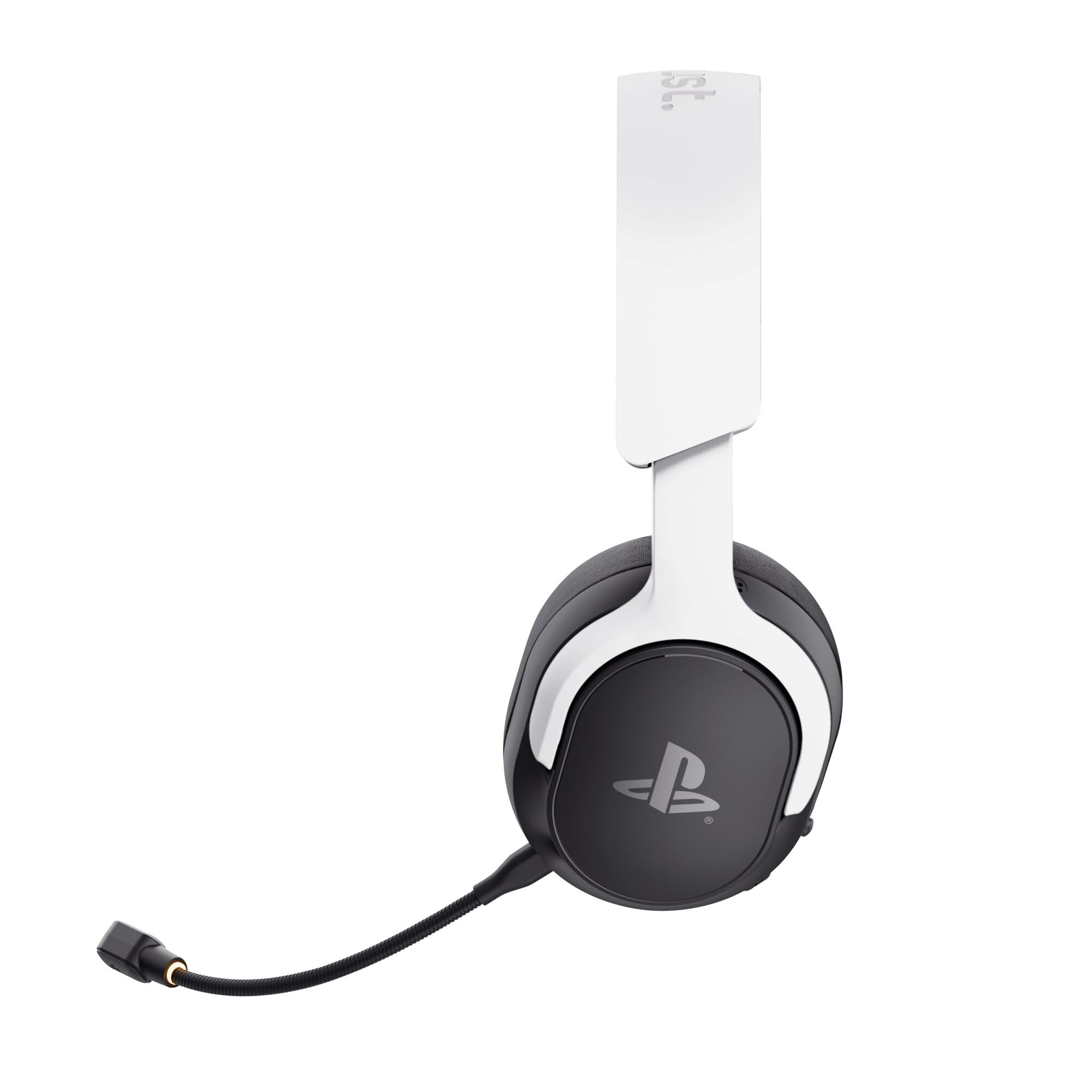 GXTrust 499BW Forta Cuffie Gaming Wireless con Licenza Ufficiale PlayStation 5, 2.4G Bassa Latenza, Ricevitore USB, 55 Ore di Gioco, Driver da 50 mm, Cuffie da Gaming PS5 Over Ear, Nero/Bianco