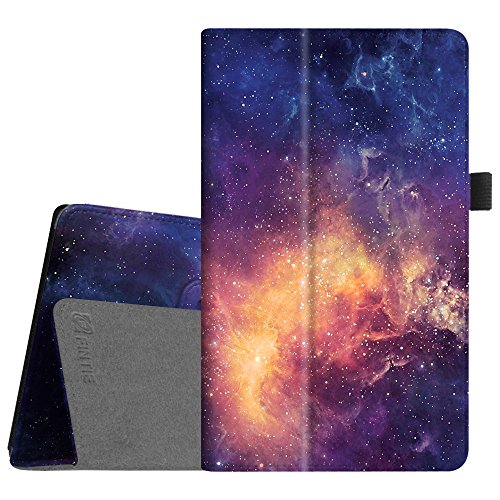 Fintie Folio Case for Amazon Fire HD 8 Tablet (7th/8th Generation, 2017/2018 Release) - Slim Fit Premium Vegan Leather Standing Protective Cover, Galaxy