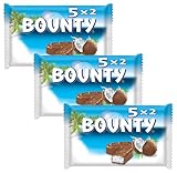 BOUNTY - Barres chocolat et noix de coco - 5 sachets de 2 barres - 5 x 57g - 285g (Lot de 3)