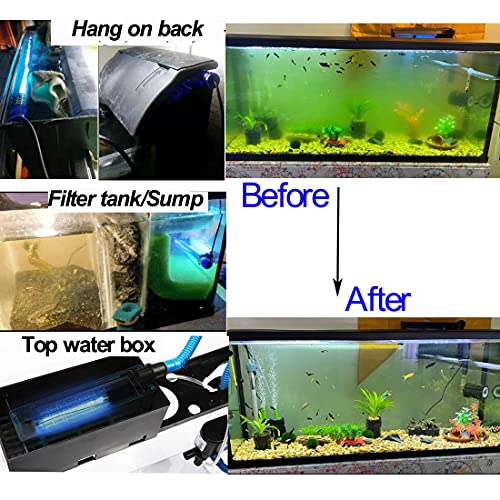 Image of 3W Aquarium Clean Light Fish Tank Algae Clean Light Green Water Clean Fish Tank Water Clean Lamp for Sump Pond Filter Tank