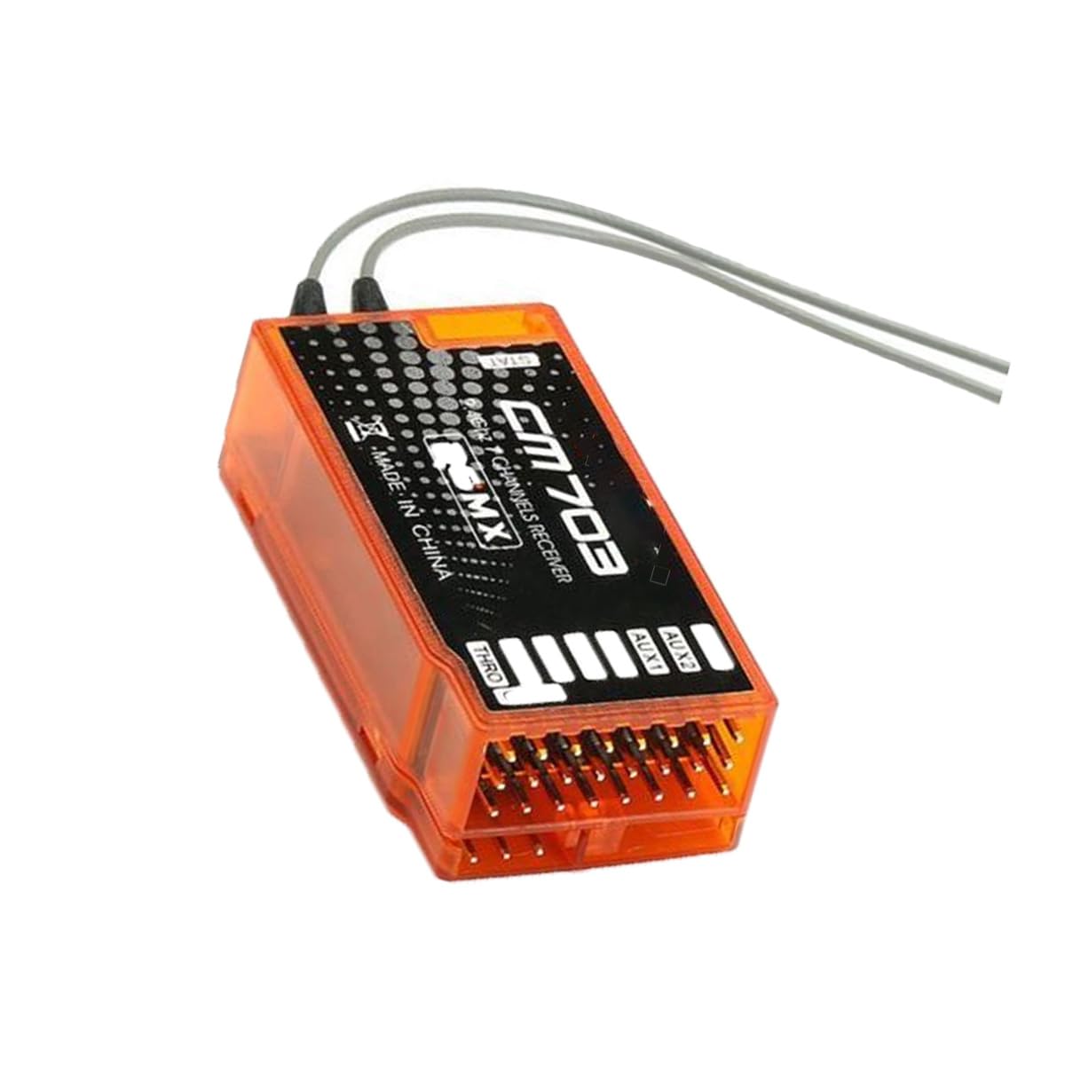 Durlo Orange CM703 7CH DSMX Receiver – 2.4GHz 7-Channel RC Receiver with PPM/PWM Output (Non-Interference, Compatible with Spektrum/JR Transmitters)