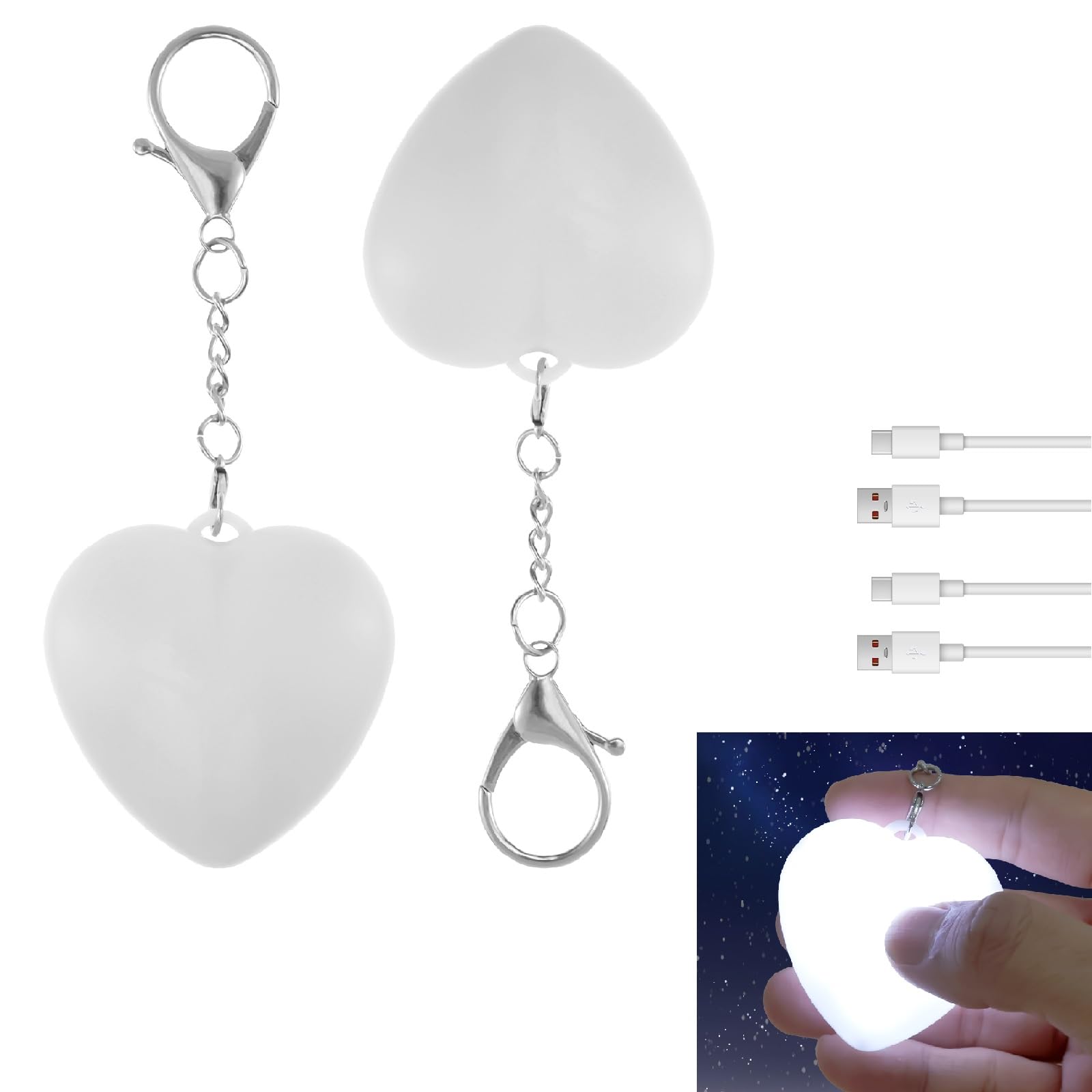 2Pcs Purse Light Handbag Light, Purse Glow Heart Light, LED Automatic Sensor Purse Light, Touch Activated Handbag Light, Hanging Night Light, Mini