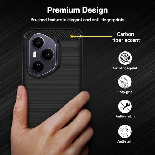 ivoler Etui do Honor 400 Pro 5G, Ochronna obudowa Anti-Shock i Anti-Fingerprint, Miękka TPU Silikonowa, Czarny