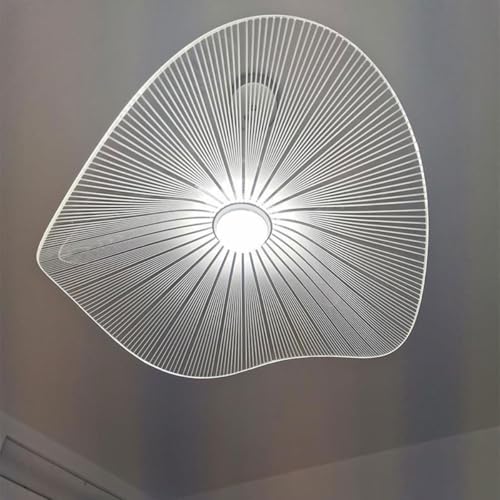 Lustre de luxe à LED suspendu au design feuille de lotus artistique