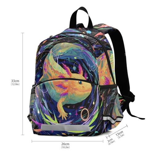 panksolu Abstract Axolotl Toddler Backpack for Boys Girls Kids Backpacks Preschool Bag Travel Bag3