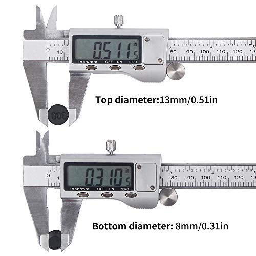 40 Pieces (Same Size) Very Small Solid Rubber Stoppers - Size #000-13Mm (0.51In) X 8Mm (0.31In) - 17Mm (0.66In) Long - Black Lab Plug #TOP2