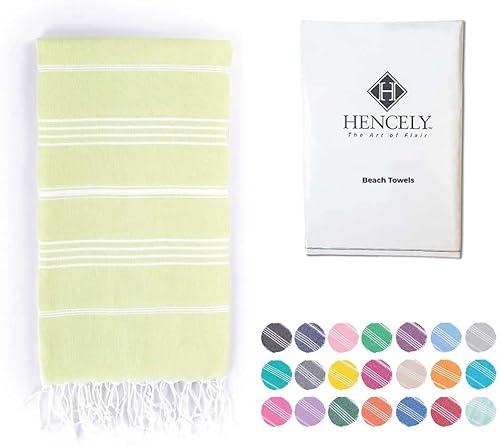 Hencely Toalla de playa turca de gran tamaño de 37 x 68 pulgadas, sin arena, de secado rápido, ligera, esencial de viaje para piscina y baño,