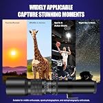 JINTU 1000mm f/8 Telephoto Lens Manual Focus for Canon EOS EF Mount T7 T7i T6 T6i T5 400D 4000D 2000D 1200D 90D 80D 60D 700D 70D 60D 5D IV III 6D 750D 650D 550D SLR Cameras