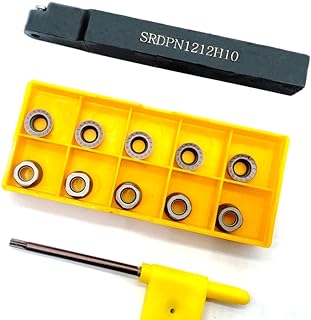 GBJ 45 SRDPN 1212H10 12mm 1/2" CNC Lathe Neutral Turning Tool Holder with RPMT10T3 R5 Round Carbide Inserts Turning Inserts Milling Inserts 10pcs