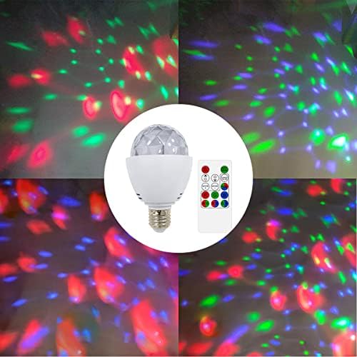 YATOSEEN Disco Light Bulb, E27 Disco Light Mini Crystal Ball Rotating LED RGB Bulb Stage Light Party Light with Remote Control for Bar Pub DJ Club Wedding
