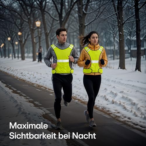 Prowiste Reflektierende Fahrradweste - Laufweste für Damen & Herren - Warnweste für Joggen & Radfahren - 𝗔𝘁𝗺𝘂𝗻𝗴𝘀𝗮𝗸𝘁𝗶𝘃𝗲 Sicherheitsweste - Leicht & Sichtbar (S-L)