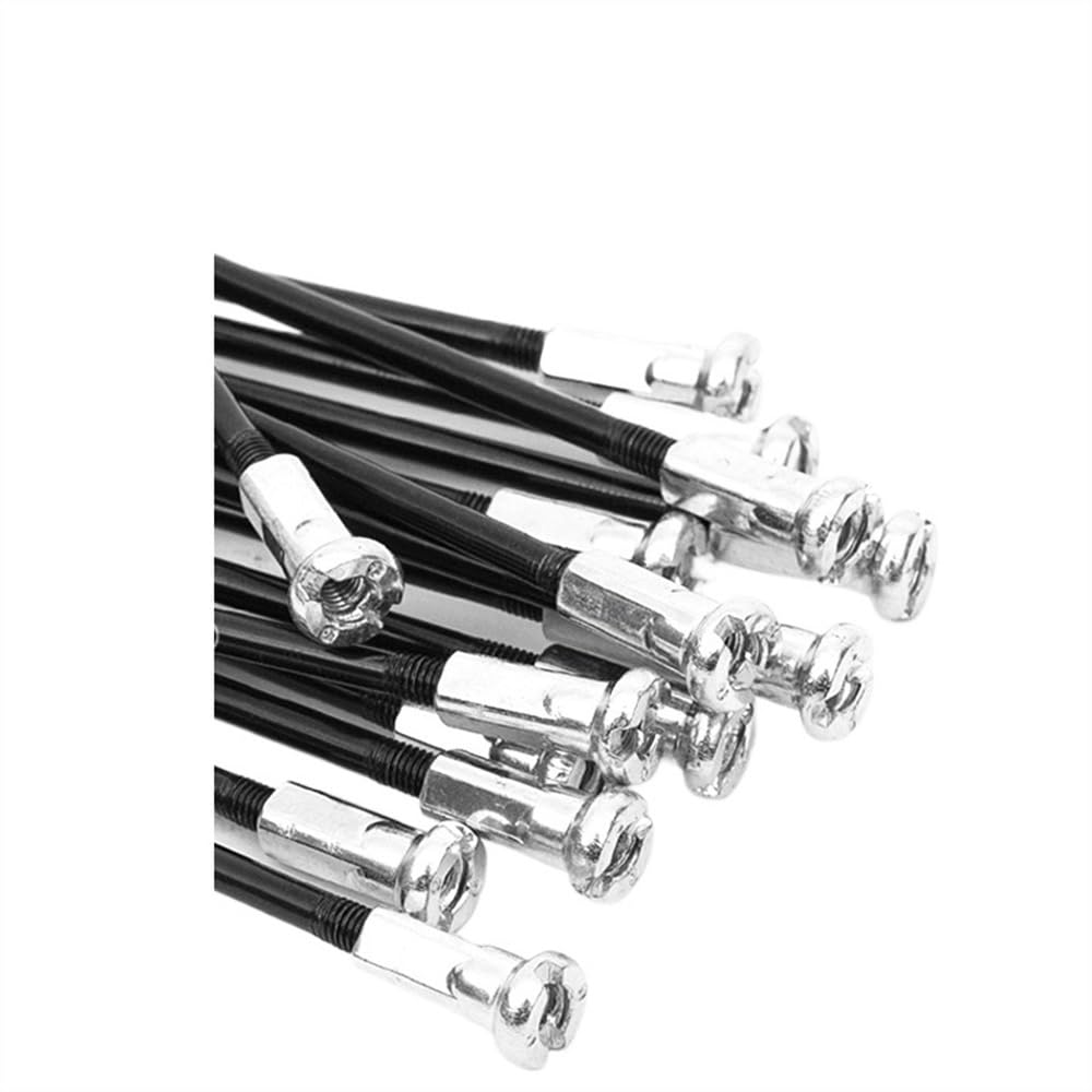 20 Stück 12G elektrische Speichen für Fahrrad, schwarz, Durchmesser 2,5 mm, 45# Stahlspeichen, 70 mm-262 mm, Speichen mit Nippeln, Fahrradteile