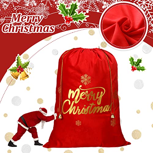 2-Pieces-Large-Santa-Christmas-Gift-Bag-Merry-Christmas-Sack-Bags-with-Drawstrings-in-2-Size-Large-Santa-Bag-for-Christmas-Presents-Red-Santa-Bag-Gift-Bags-for-Xmas-Presents