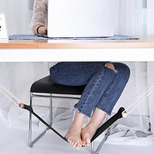Office Foot Hammock Under Desk Footrest, Adjustable Desk Foot Rest Stand Replace Footstools For Home, Office Study And Relaxing, 1Pc/Box Black #TOP3