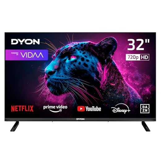 DYON Movie Smart 32 VX 80 cm (32 Zoll) Fernseher (HD Smart TV, HD Triple Tuner (DVB-C/-S2/-T2), App Store, Prime Video, Netflix, YouTube, DAZN, Disney+) [Mod. 2023]