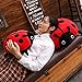 pangcangshu Cute Plush Toy Soft Ladybug Ladybird Insect Hold Doll Pillow Cushion Novelty Children Birthday Gift (Red, 30cm/11inch)