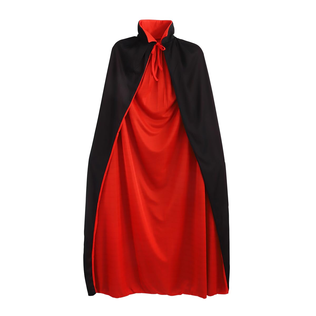 Homoyoyo 1.4m/ 55Inch Halloween Vampire Costume Cool Dual- layer Stand Collar with Hood Halloween Capes for Adults Cosplay Cloak Reversible Cape Prop for Halloween Masquerade Supplies