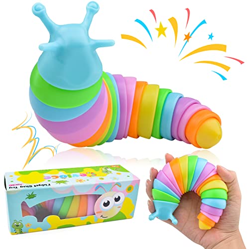 Image of Cevioce Easter Basket Stuffers Gifts for Toddler Kids Sensory Slug Fidget Toys, Fidget Slug Toys for Adult & Kid Party Favors, 1 PC Cute Autism Sensory Toys for Autistic Children, Travel Toys for 3+