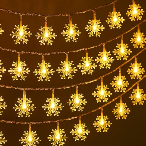 Image of Party Propz Snow Flake Led Lights for Decoration - 14 LED Lights for Home Decoration, Snow Flake Decorative Light for Decorations, String Light for Home Decoration