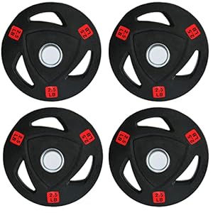 Signature Fitness Vinyl Coated Cast Iron Plate Weight Plate for Strength Training and Weightlifting, Standard or Olympic, Multiple Sizes