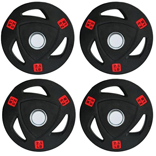 Signature Fitness Vinyl Coated Cast Iron Plate Weight Plate for Strength Training and Weightlifting, Standard or Olympic, Multiple Sizes