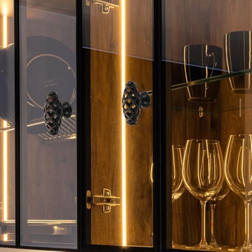 Image of balacoo 4pcs Vintage Knob Cabinets Brushed Drawer Knobs Vintage Door Handle Wardrobe Cabinet Matte Kitchen Cabinet Handles Single Hole Kitchen Cabinet Knobs Pull Handle for Furniture Black