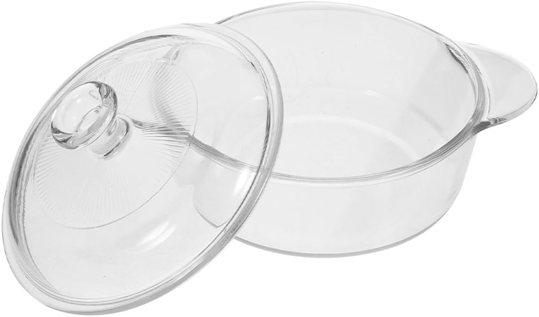 7l Heat-resistant Glass Salad Bowl with Lid, Deep Serving Bowl for Dessert, Candy, Popcorn, and Party Use