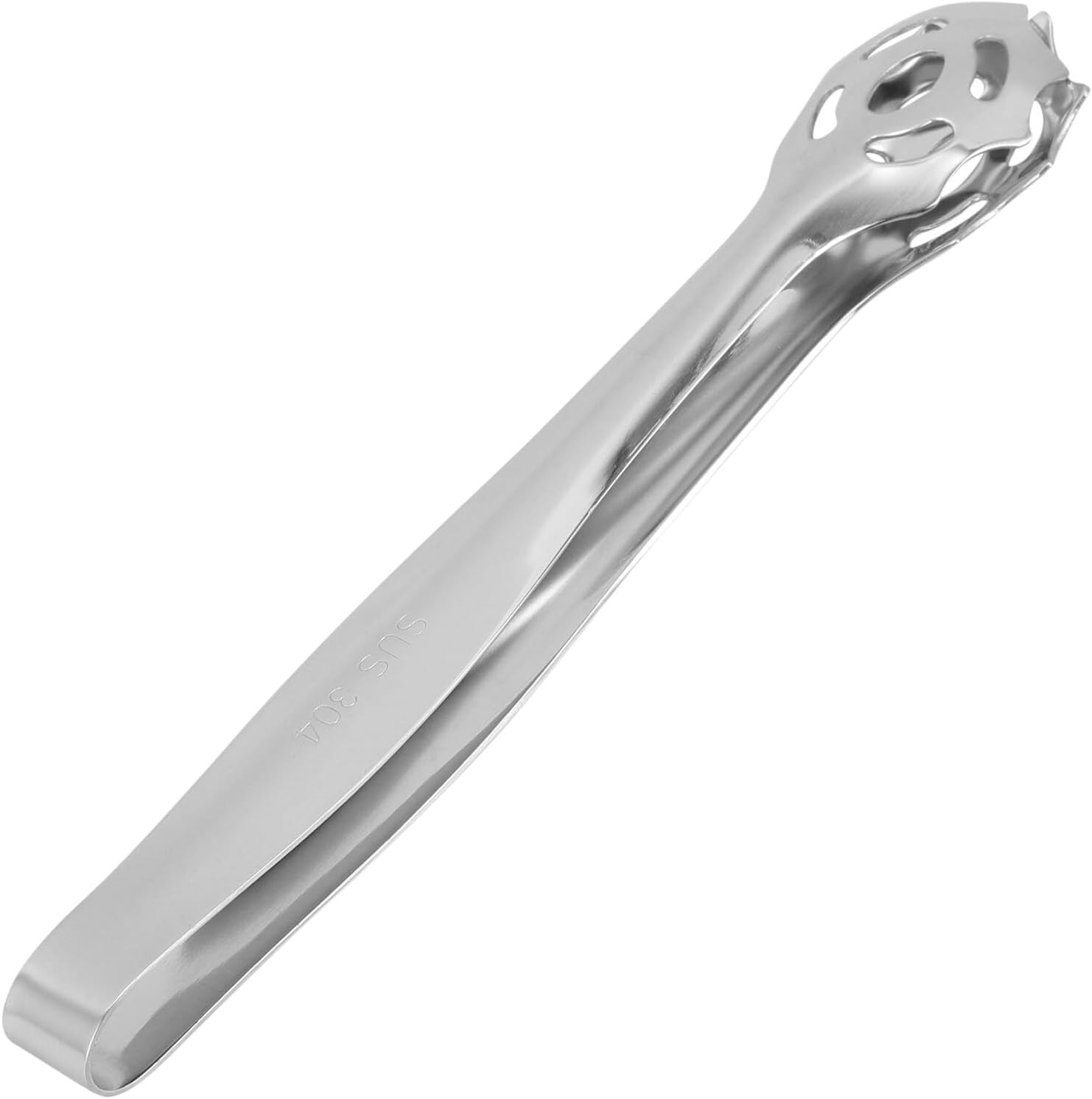 Uonlytech Stainless Steel Food Serving Tong, Small Kitchen Bread and Bbq Tongs, 1pcs Buffet Dessert Clamp for Cooking and Serving