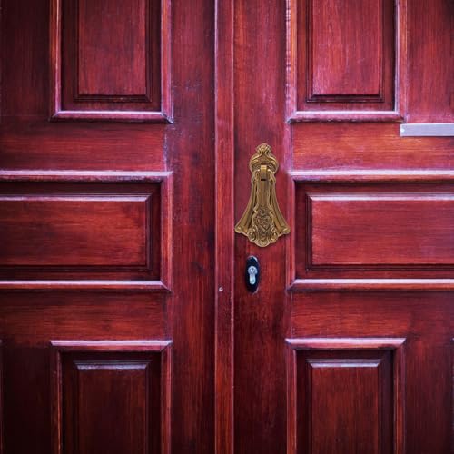 Aldaba para puerta de aleación de zinc dorada estilo vintage de exterior 6