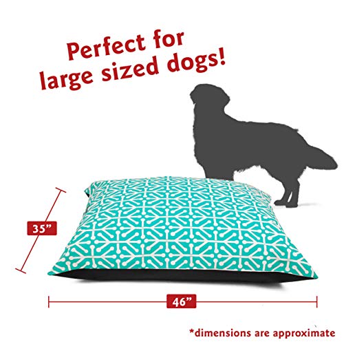 Image of Majestic Pet Washable Rectangle Dog Crate & Kennel Bed - Non Slip, Comfortable - Super Value Pillow Dog Bed - Large Breed (46 x 35 Inch) - Aruba Pacific