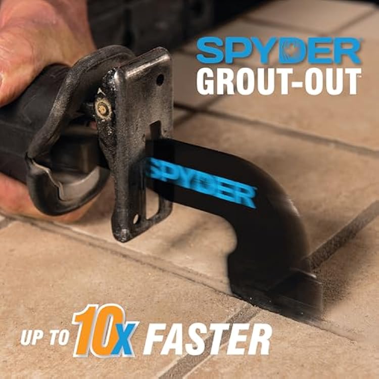 Spyder 2-Piece Grout-Out Attachment Set for Reciprocating Saws, 1/16-inch and 3/16-inch Grout Removal Blade Tools with Tungsten Carbide Grit Edges