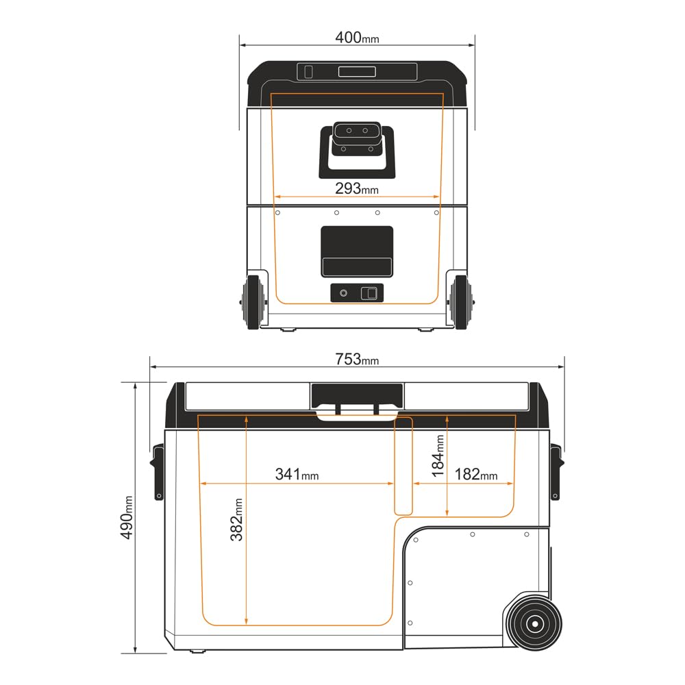 Yolco TCX60 Kompressor Kühlbox 50-60L - Dual Zone 12/24V & 100-240V