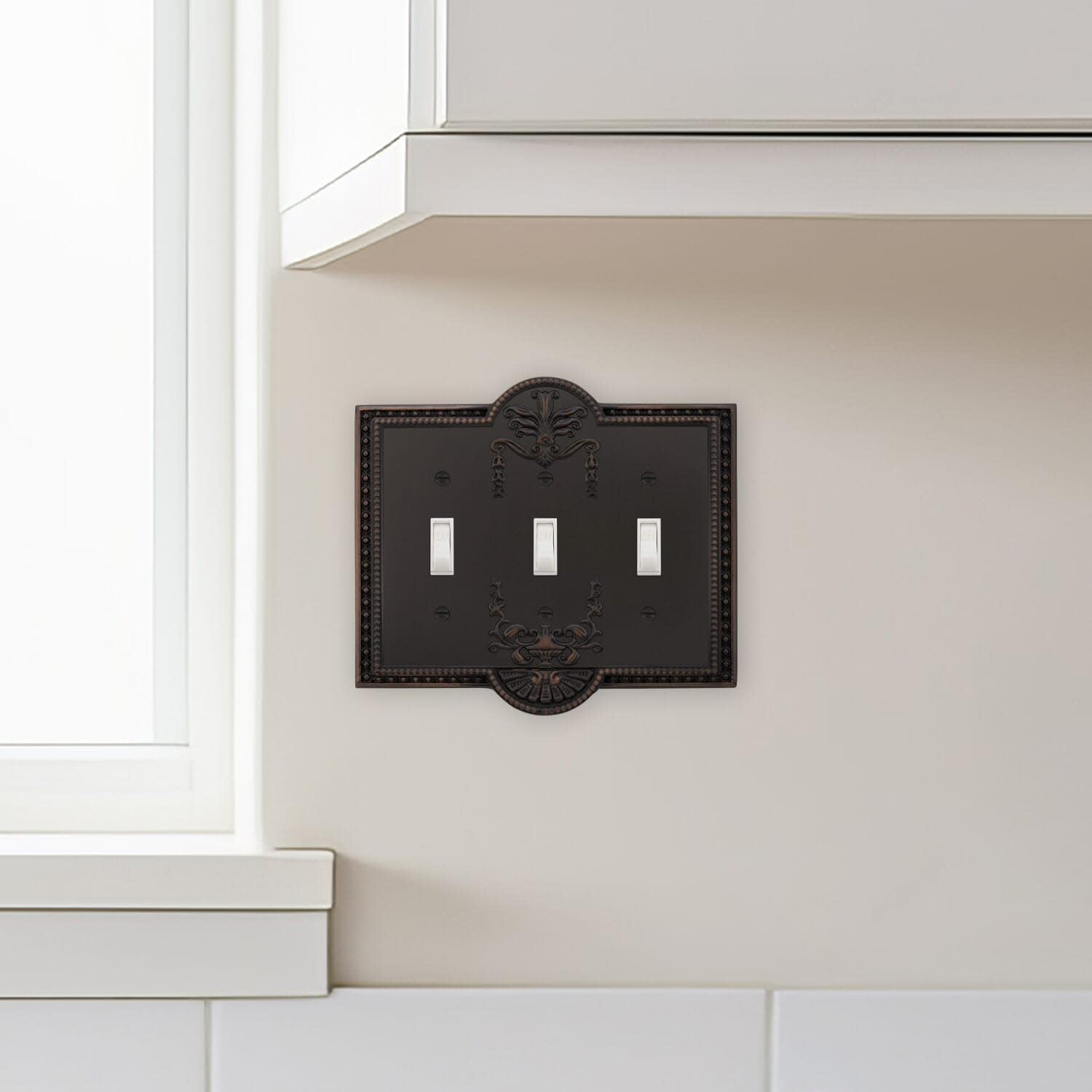 Nostalgic Warehouse Meadows Light Switch Cover Plate, Polished Brass, Triple Toggle - Image 3