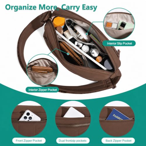 Image of Nylon Crossbody Bag for Women, Lightweight Shoulder Travel Purse