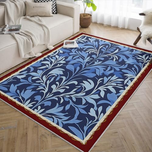 Tapis antidérapant lavable bleu 200x300 pour salon - 2