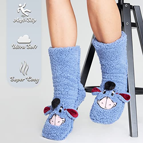 Disney Stitch Fluffy Socks Women Super Soft Fleece Slipper Socks Minnie Mouse Baby Yoda Grip Socks Stitch Gifts4