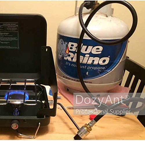 image for DozyAnt 4 Feet Propane Adapter Hose 1 lb to 20 lb Converter Replacemen