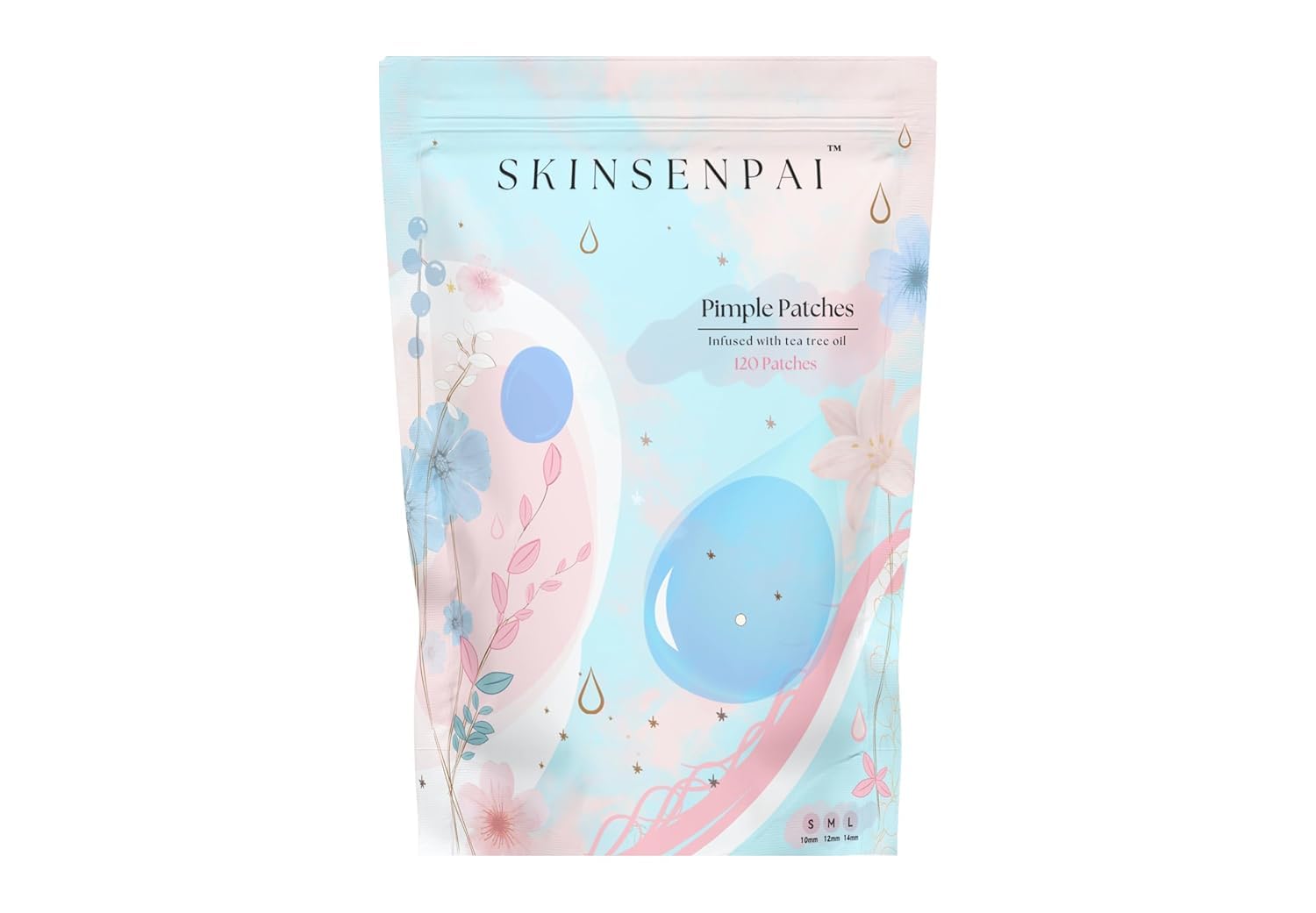 SKINSENPAI Pimple Patches 120 Count Ultra-Thin Transparent Hydrocolloid Stickers Gentle Patches for Face and Skin Care Spot Stickers