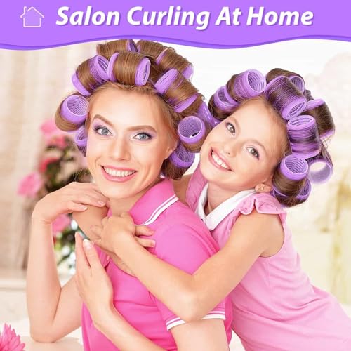 Image of 6 Pieces Hair Rollers For Hair Curling 3 Different Sizes | Self Grip Holding Rollers | Rollers for Hair -Heatless | Hair Rollers with 6 Clips | 2 Large, 2 Medium, 2 Small