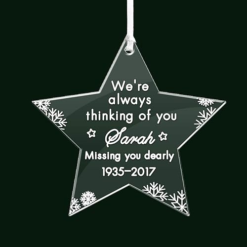 Miniatura 3 de Adornos de Navidad personalizados con memoria, esferas de Navidad en el cielo, decoraciones para árbol de Navidad, recuerdo personalizado, adornos