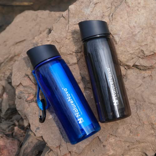 Naturenova Water Filter Bottle With 4-Stage Integrated Filter Straw Bpa Free For Camping, Hiking, Backpacking, Emergency And Travel, Black 650Ml #TOP6