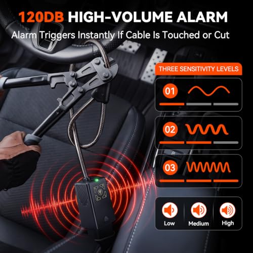 LNKERCO Steering Wheel Lock with Remote Alarm